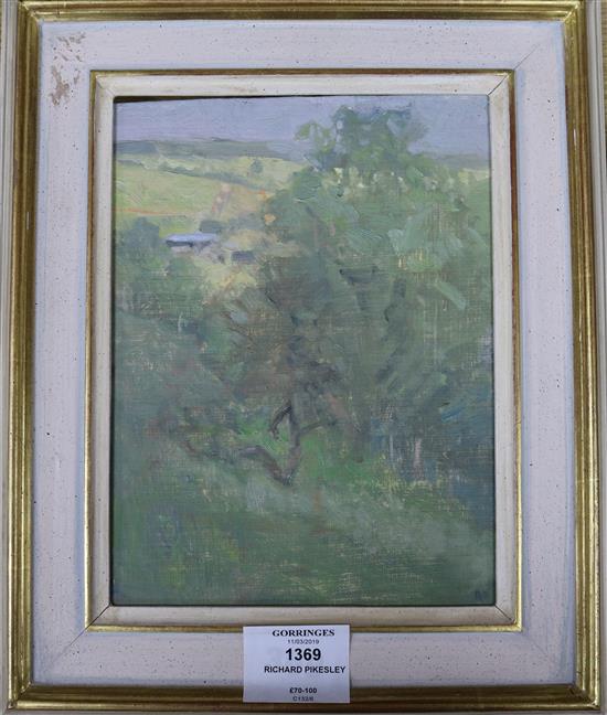 Richard Pikesley, oil on board, Mapperton Farm, 20 x 15cm